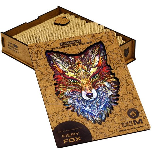 UNIDRAGON - Fiery Fox (16 x 24 cm - Größe S) Holzpuzzle - 107 Teile-/bilder/big/fiery fox_5.jpg